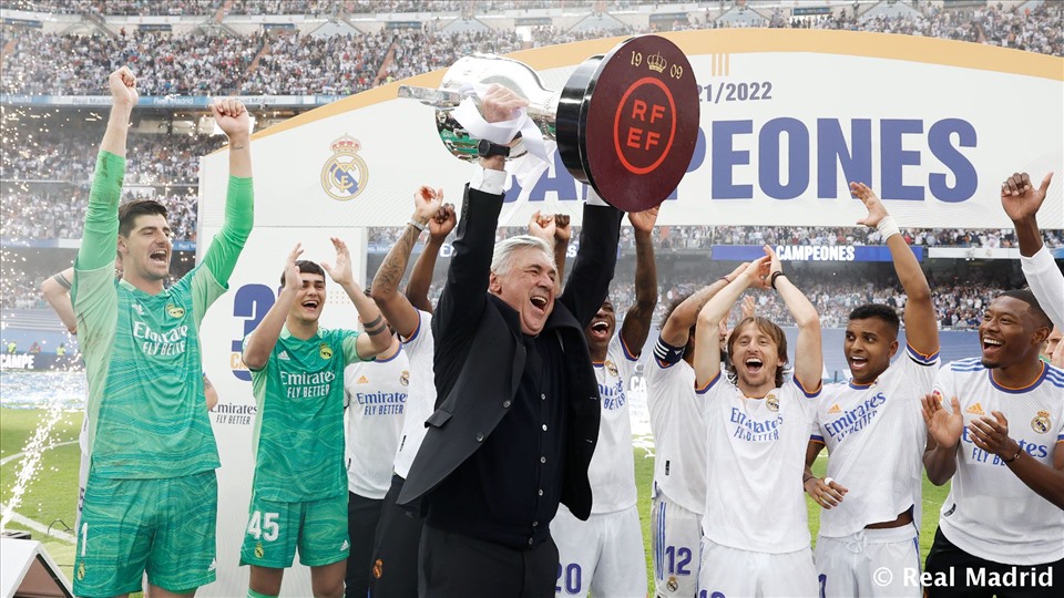 Logic của Carlo Ancelotti đã chiến thắng và giúp ông tạo nên lịch sử. Ảnh: Real Madrid