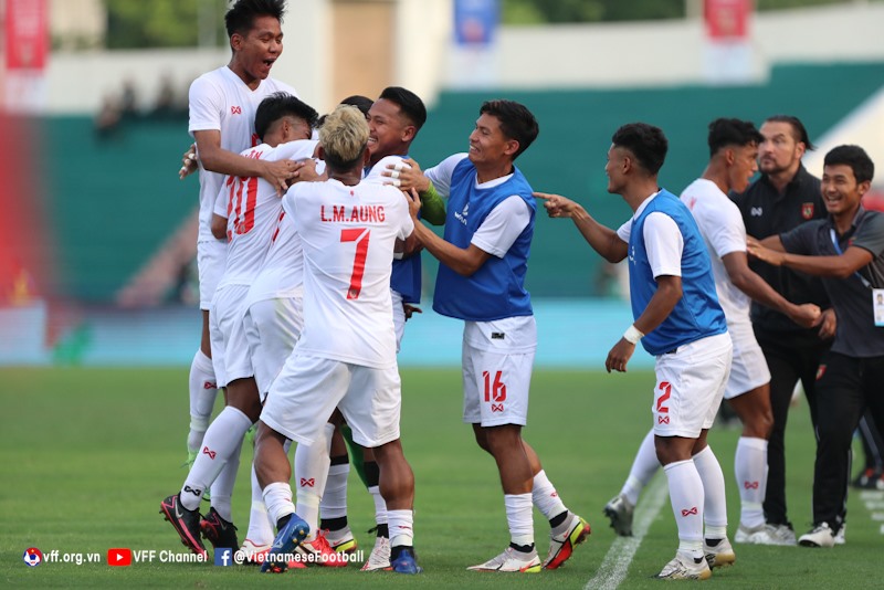 U23 Myanmar sẽ là đối thủ mà U23 Việt Nam cần đánh bại để tiến gần hơn với tấm vé vào bán kết SEA Games 31. Ảnh: VFF