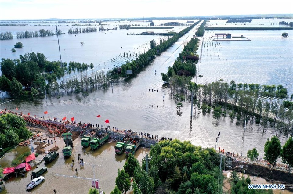 Lũ lụt ở tỉnh Hà Nam, Trung Quốc, tháng 7.2021. Ảnh: Tân Hoa Xã