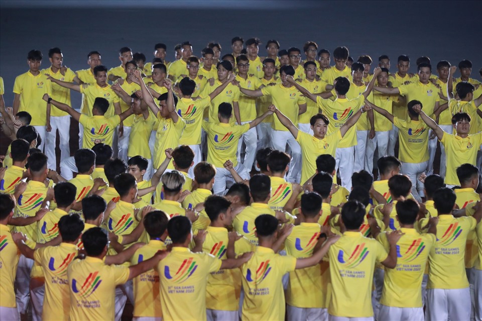 Các cán bộ và vận động viên tiêu biểu tại buổi tổng duyệt hôm 10.5. Ảnh: Hải Nguyễn