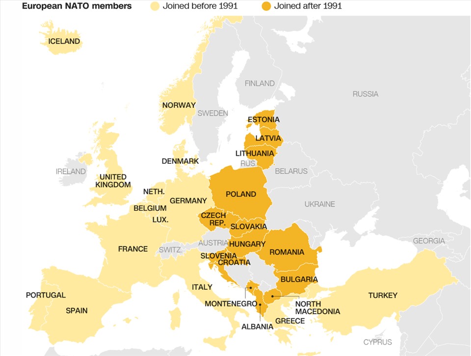 Các nước gia nhập NATO. Ảnh: