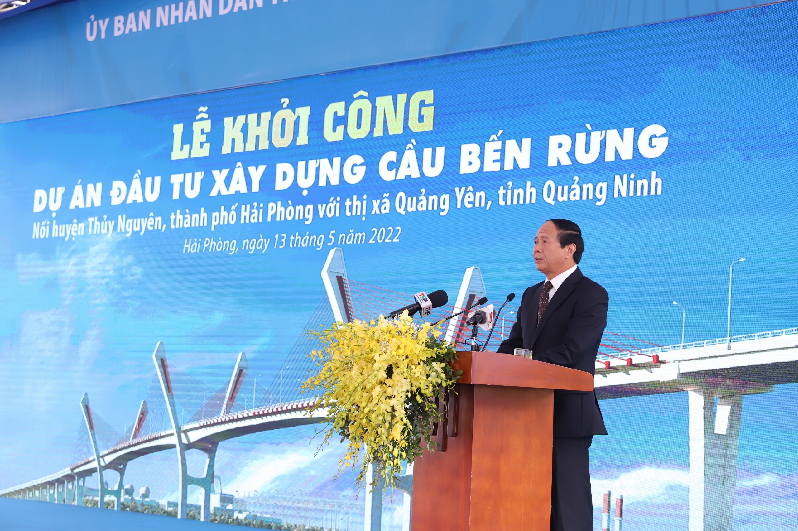 Phó Thủ tướng Lê Văn Thành phát biểu tại Lễ khởi công sáng ngày 13.5