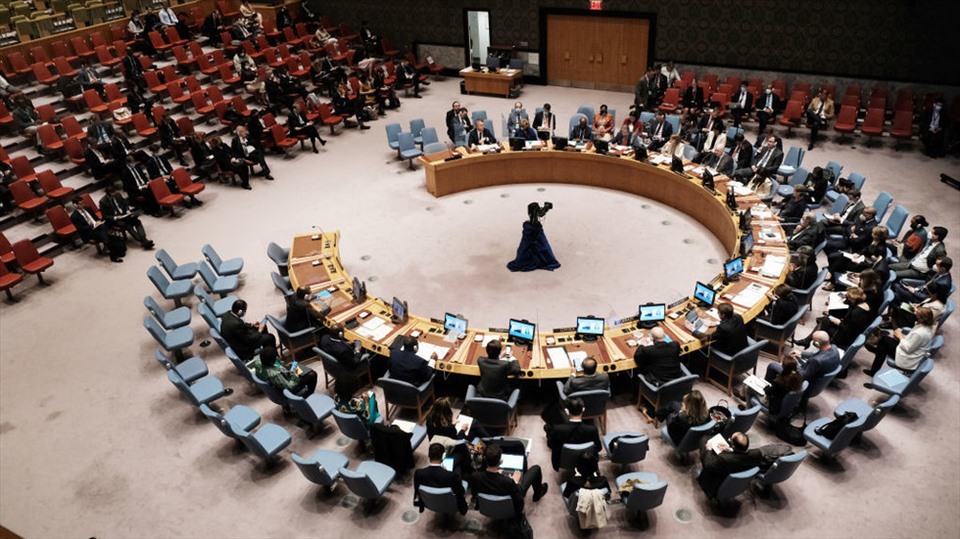 Hội đồng Bảo an Liên Hợp Quốc họp ở New York về cuộc khủng hoảng Ukraina. Ảnh: Getty