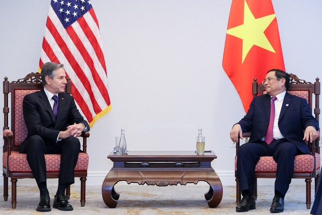 Ngoại trưởng Blinken tái khẳng định Mỹ ủng hộ Việt Nam mạnh, độc lập, thịnh vượng. Ảnh: VGP