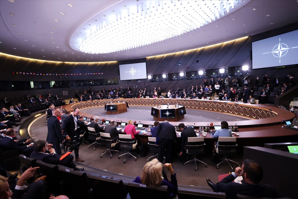 View of a session at NATO headquarters.  Photo: AFP