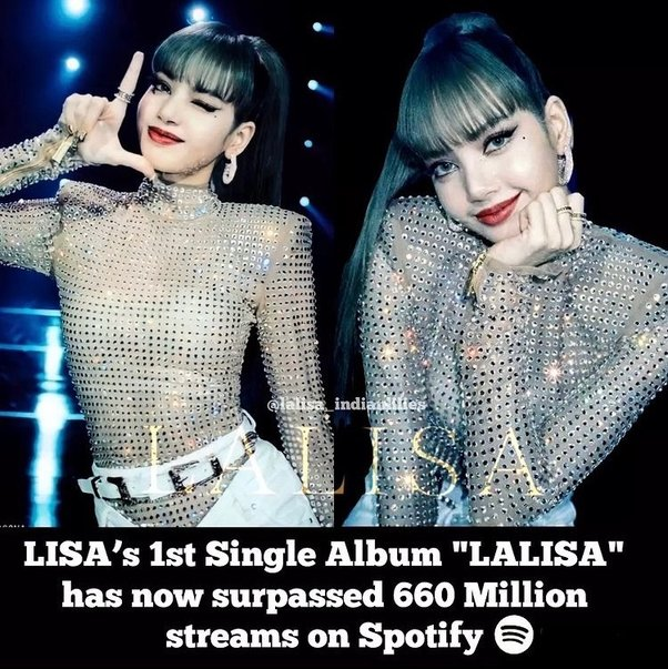 Album “LALISA” vượt mốc 600 triệu lượt nghe. Ảnh: Allkpop