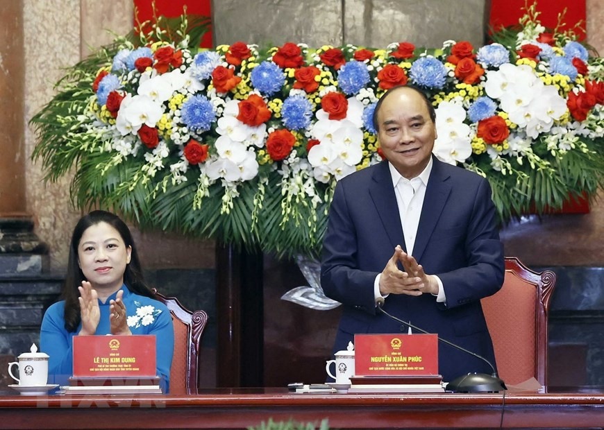 Chủ tịch nước phát biểu tại buổi tiếp đoàn đại biểu người có uy tín trong đồng bào dân tộc thiểu số tỉnh Tuyên Quang.