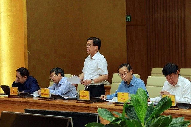Thứ trưởng Bộ Lao động-Thương binh và Xã hội Nguyễn Bá Hoan phát biểu tại cuộc làm việc - Ảnh: VGP/Đình Nam