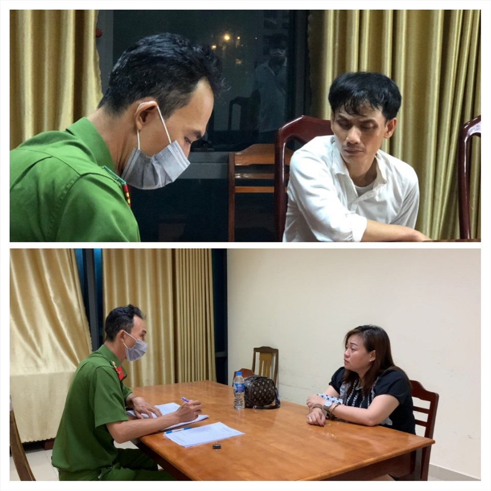 2 đối tượng gồm: Nguyễn Anh Tiến và Nguyễn Thị Ngọc Lan đang bị công an tạm giữ hình sự.