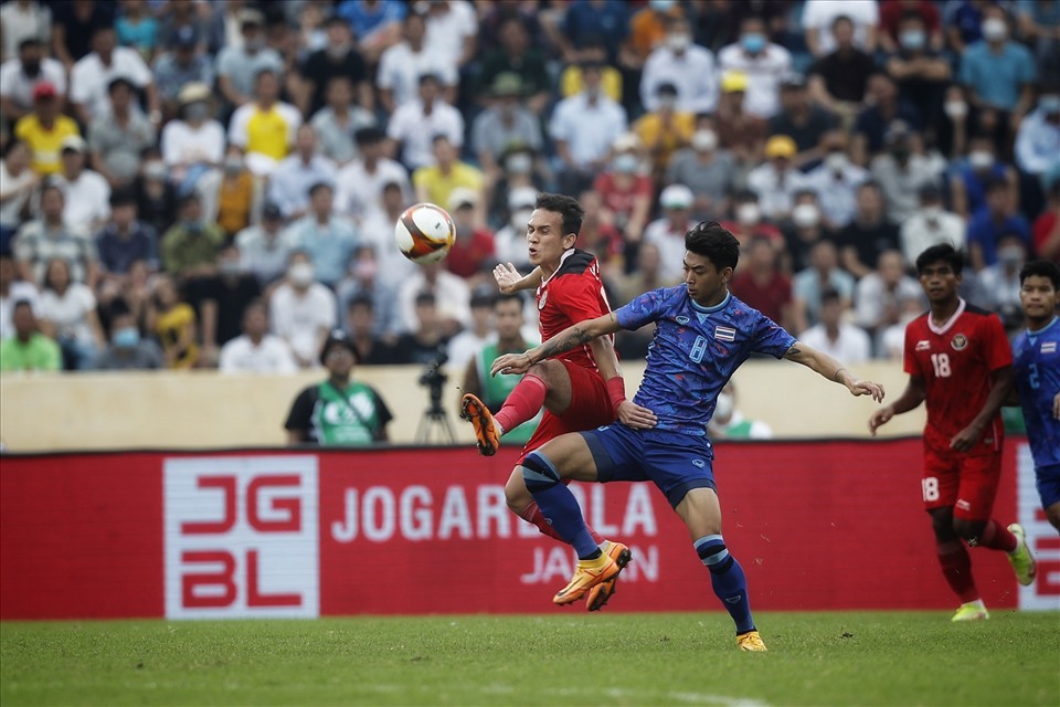 U23 Thái Lan và U23 Indoesia đang tạo ra thế trận giằng co. Ảnh: Hải Nguyễn