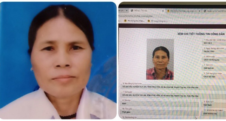 Công an tỉnh Bình Định tiến hành đối chiếu và xác minh gương mặt bà Bền qua hệ thống máy tính.