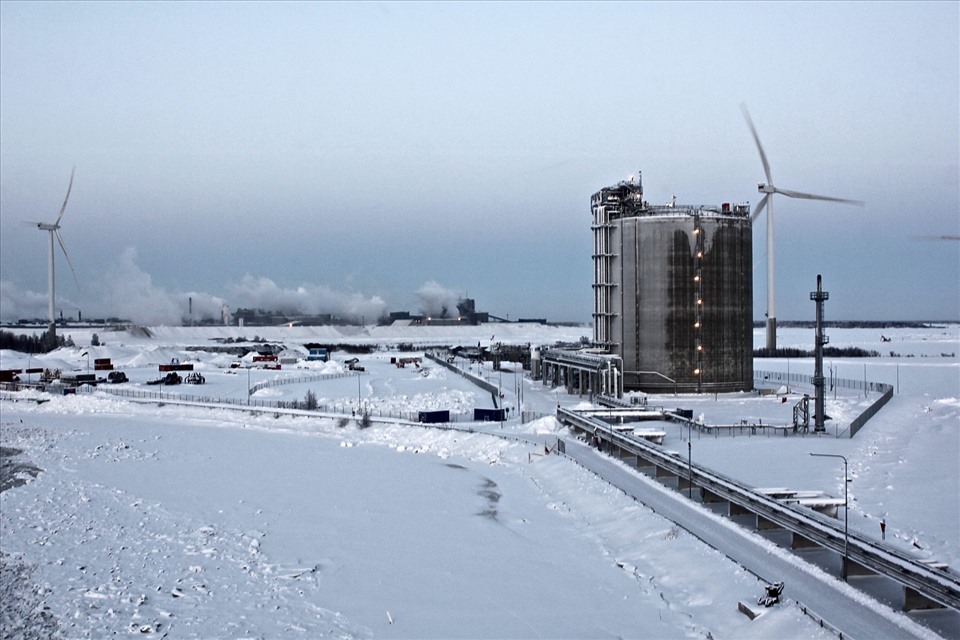 Kho khí thiên nhiên hóa lỏng (LNG) Manga ở Tornio, miền bắc Phần Lan. Ảnh minh họa. Ảnh: AFP