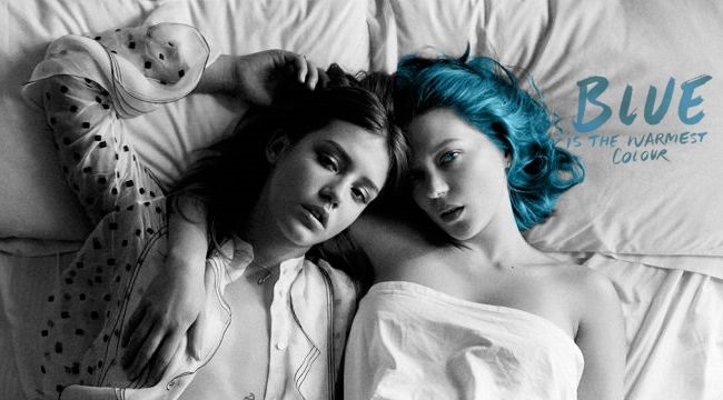 Hai nữ chính của phim “Blue is the warmest colour“. Ảnh: AFP