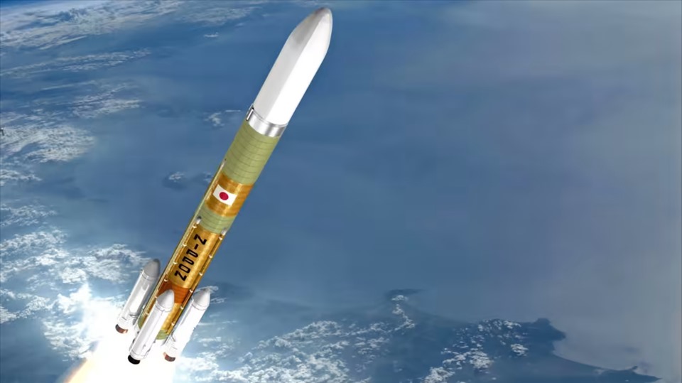 Hình mô phỏng tên lửa H3 do Nhật Bản phát triển. Ảnh: JAXA, MHI.