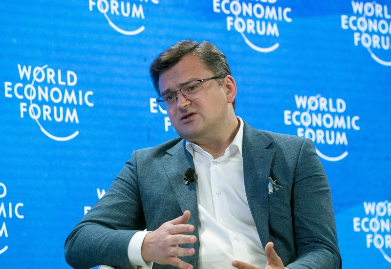 Ukrainian Foreign Minister Dmytro Kuleba speaks at the World Economic Forum in Davos, Switzerland.  Photo: WEF