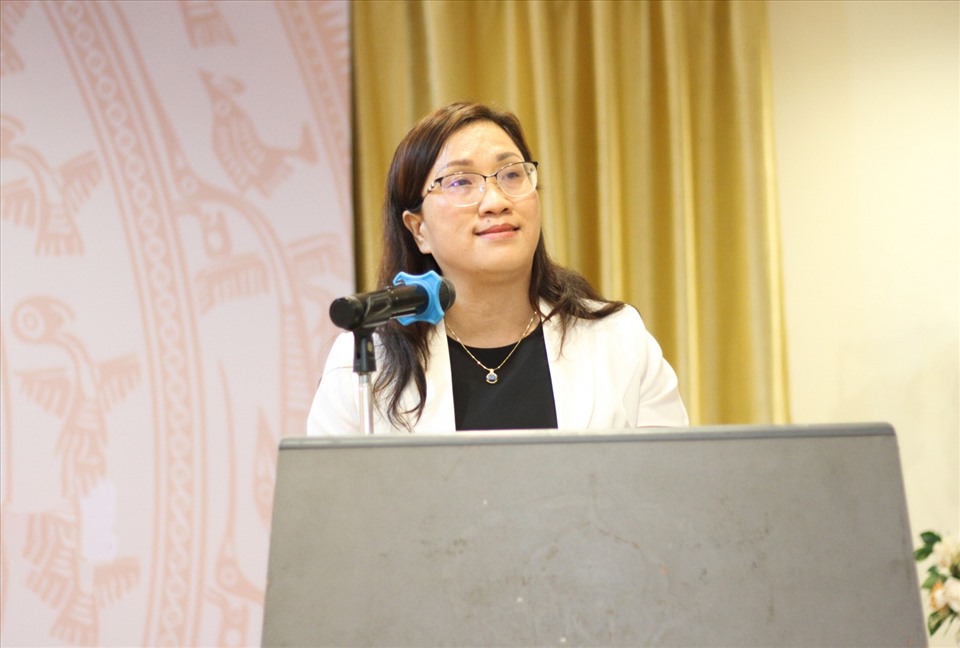 Bà Đinh Thị Mai, Vụ trưởng Vụ Tuyên truyền, Ban Tuyên giáo Trung ương phát biểu phát động Cuộc thi.