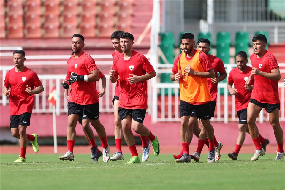 Chiều 31.5, đội tuyển Afghanistan có buổi tập làm quên sân Thống Nhất để chuẩn bị cho trận đấu giao hữu với đội tuyển Việt Nam.
