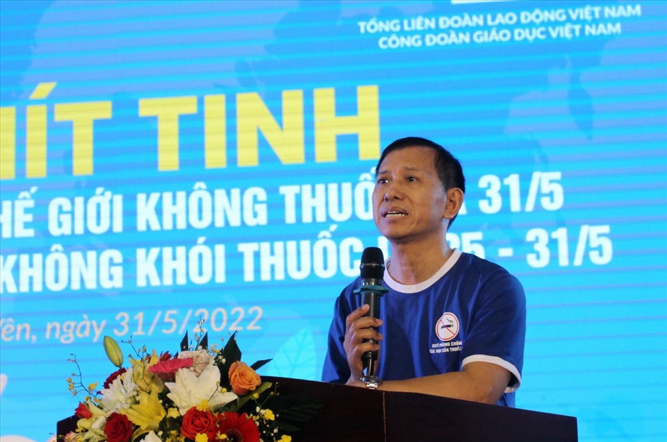 Ông Vũ Mạnh Tiêm- Phó trưởng Ban Tuyên giáo- Tổng Liên đoàn Lao động Việt Nam phát biểu tại chương trình. Ảnh CĐGDVN