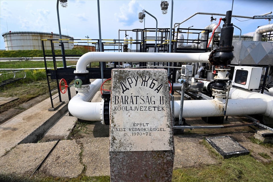 The receiving station of the Druzhba oil pipeline between Hungary and Russia is near Budapest.  Photo: AFP