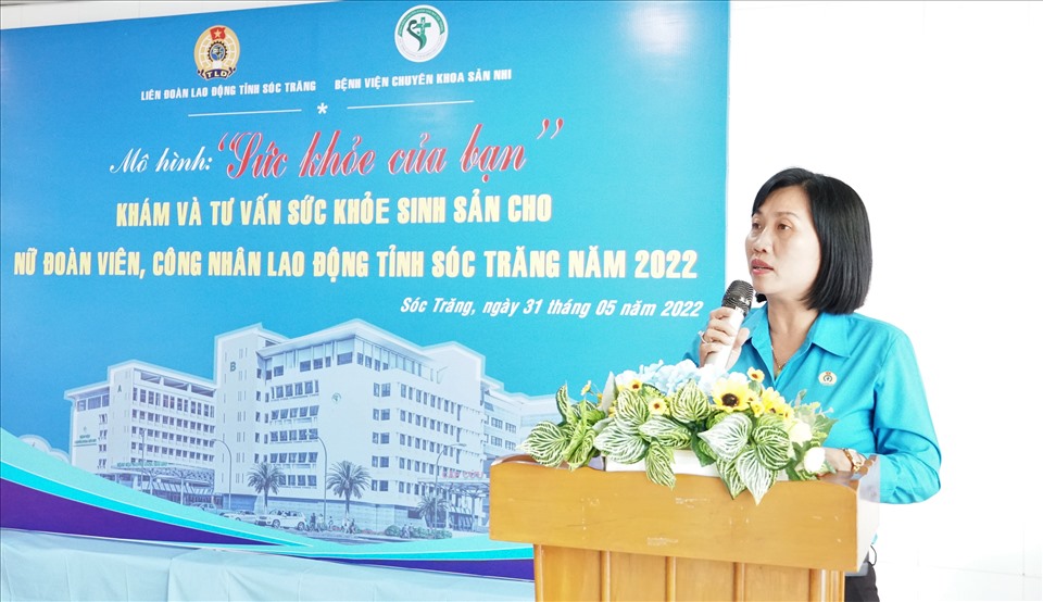 Đồng chí Trịnh Thị Bảo Khuyên - Phó Chủ tịch LĐLĐ tỉnh Sóc Trăng - chia sẻ về ý nghĩa của mô hình “Sức khoẻ của bạn“.