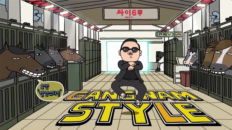 “Gangnam Style” là ca khúc nhạc Hàn đầu tiên đạt #2 Billboard Hot 100 của Mỹ, đưa làn sóng Hallyu ra thị trường thế giới. Ảnh: YouTube