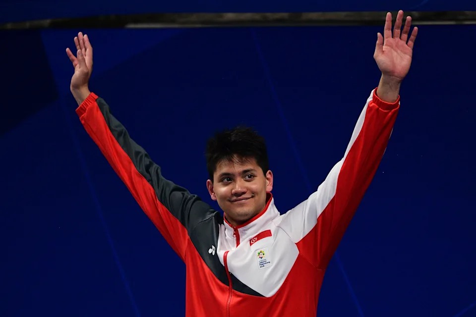 Shooling là người Singapore đầu tiên giành Huy chương vàng Olympic. Ảnh: AFP.