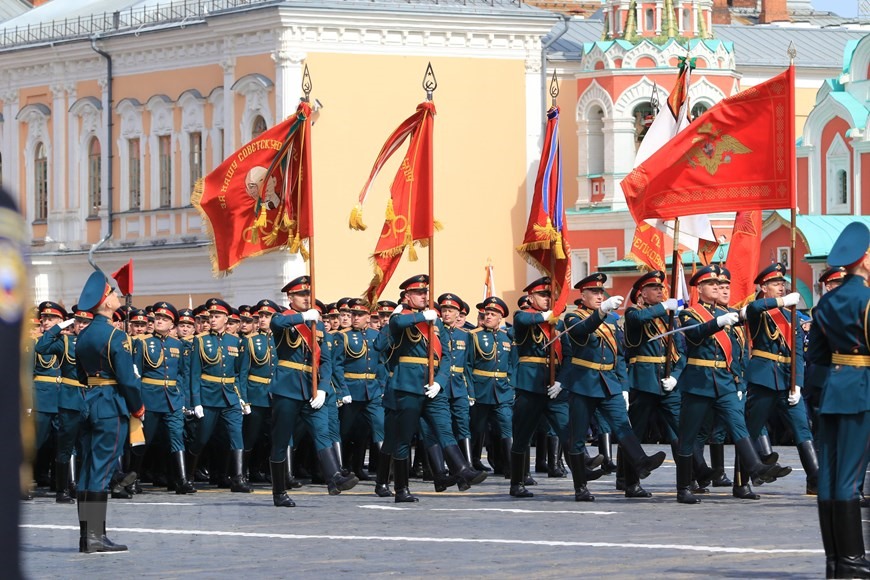 Academies and schools participated in a rehearsal on Red Square.  Photo: VNA