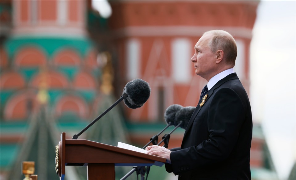 President Vladimir Putin delivers the opening speech.  Photo: AFP