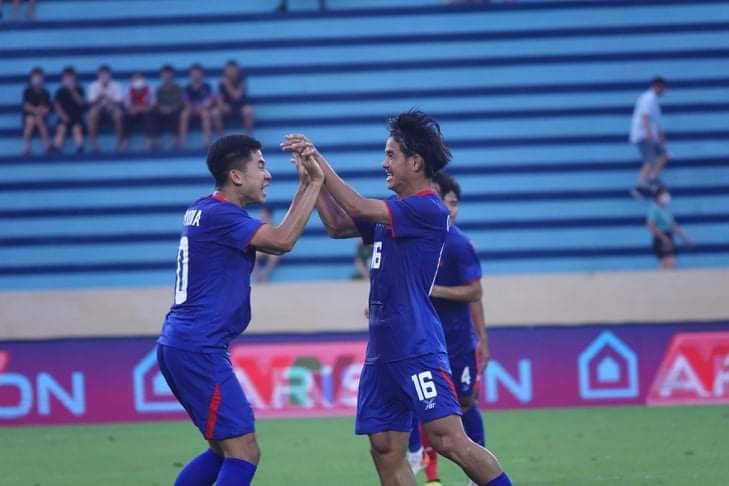 U23 Campuchia có màn ra mắt SEA Games 31 đầy hứng khởi. Ảnh: Đ.V