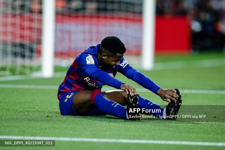Barcelona sẽ phải cẩn thận với tiền sử chấn thương của Fati.  Ảnh: AFP