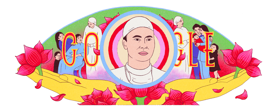 Google Doodle hôm nay (10.5) kỷ niệm 110 năm ngày sinh Giáo sư Tôn Thất Tùng - cha đẻ của phương pháp phẫu thuật gan mang tên ông. Ảnh: Google