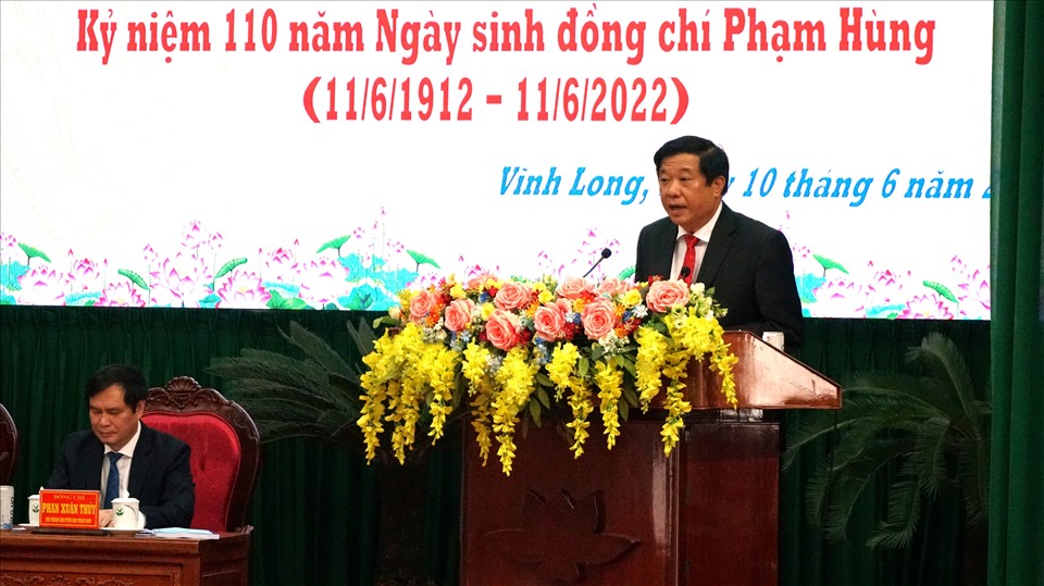 Bí thư Tỉnh uỷ Vĩnh Long Bùi Văn Nghiêm tại Hội thảo. Ảnh: Tạ Quang