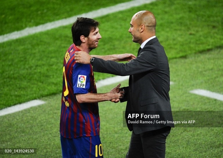 Messi và Pep Guardiola sẽ tái hợp ở Barcelona. Ảnh: AFP