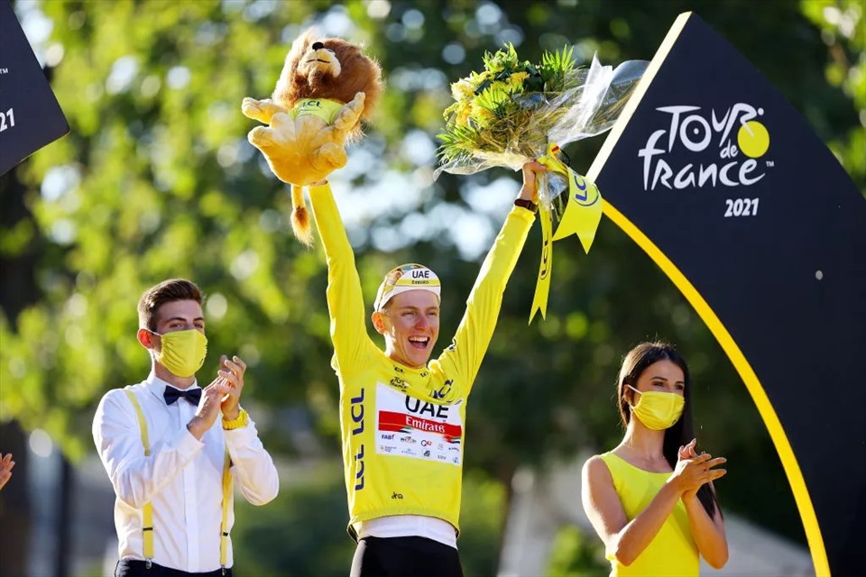 Tadej Pogacar là cua-rơ giành chiến thắng năm 2021. Ảnh: Tour de France