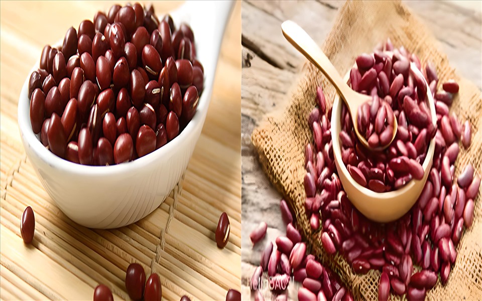 Đậu đỏ: Đậu đỏ là loại thực phẩm bổ dưỡng. Đậu đỏ có hàm lượng protein, chất xơ và vitamin dồi dào giúp cải thiện tổng thể sức khỏe nếu thường xuyên sử dụng. Không những thế, đậu đỏ và bột đậu đỏ còn có thể giúp bạn giảm cân; ổn định lượng đường trong máu và hạn chế nguy cơ mắc một số bệnh ung thư.