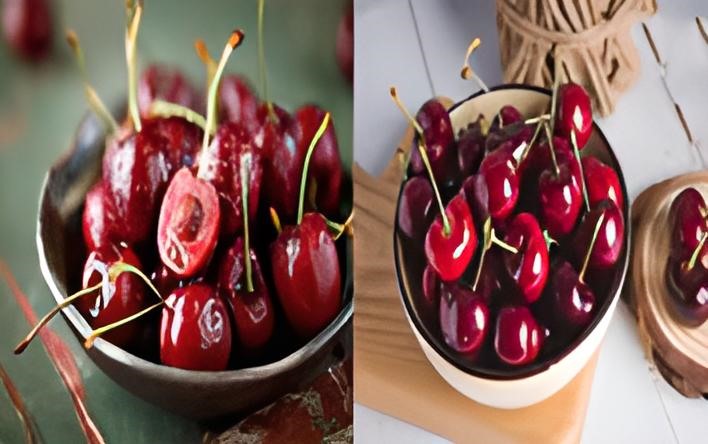 Anh đào: Màu đỏ đậm của quả anh đào được tạo nên bởi chất anthocyanins khiến cho chúng màu đỏ sẫm. Những anthocyanins này bảo vệ cơ thể chống lại tác hại từ các gốc tự do và các chất độc từ môi trường. Nhờ đó, nó làm chậm quá trình lão hóa, đồng thời nuôi dưỡng tế bào khỏe mạnh.