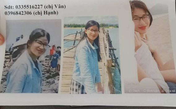 Hình ảnh của thiếu nữ 16 tuổi mất liên lạc.
