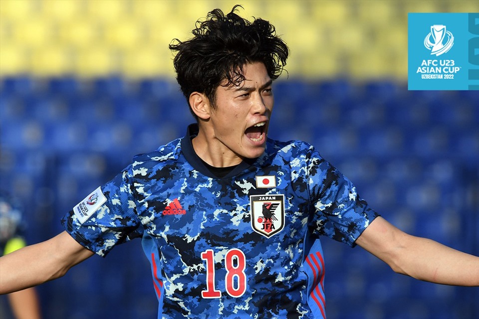 U23 Nhật Bản ăn mừng bàn mở tỉ số. Ảnh: AFC