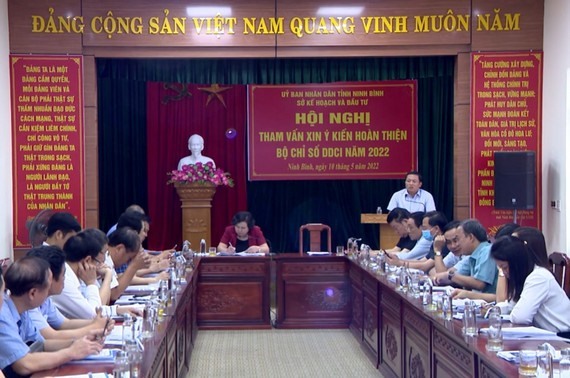 Sở Kế hoạch và Đầu tư tỉnh Ninh Bình tổ chức hội nghị tham vấn xin ý kiến hoàn thiện Bộ chỉ số DDCI tỉnh Ninh Bình năm 2022. Ảnh: NT