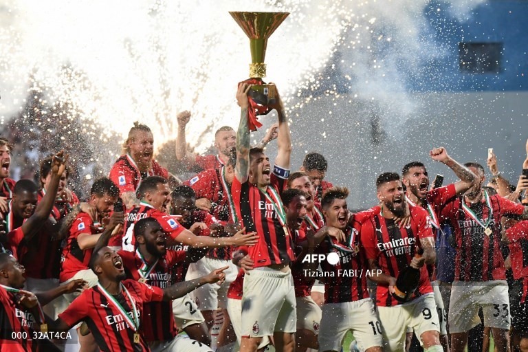 AC Milan đang là đương kim vô địch Serie A.  Ảnh: AFP