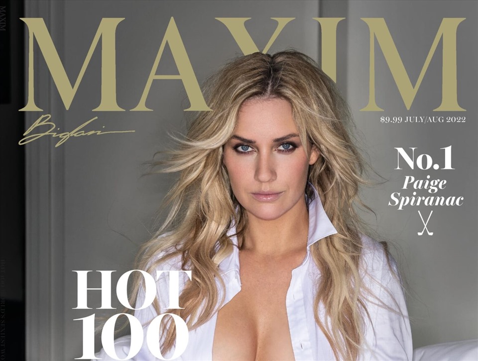 Tạp chí Maxim bầu chọn Paige Spiranac  là người phụ nữ quyến rũ nhất thế giới năm 2022. Hình ảnh của cô xuất hiện trên trang bìa số mới nhất của tờ tạp chí nổi tiếng này. Ảnh: Maxim