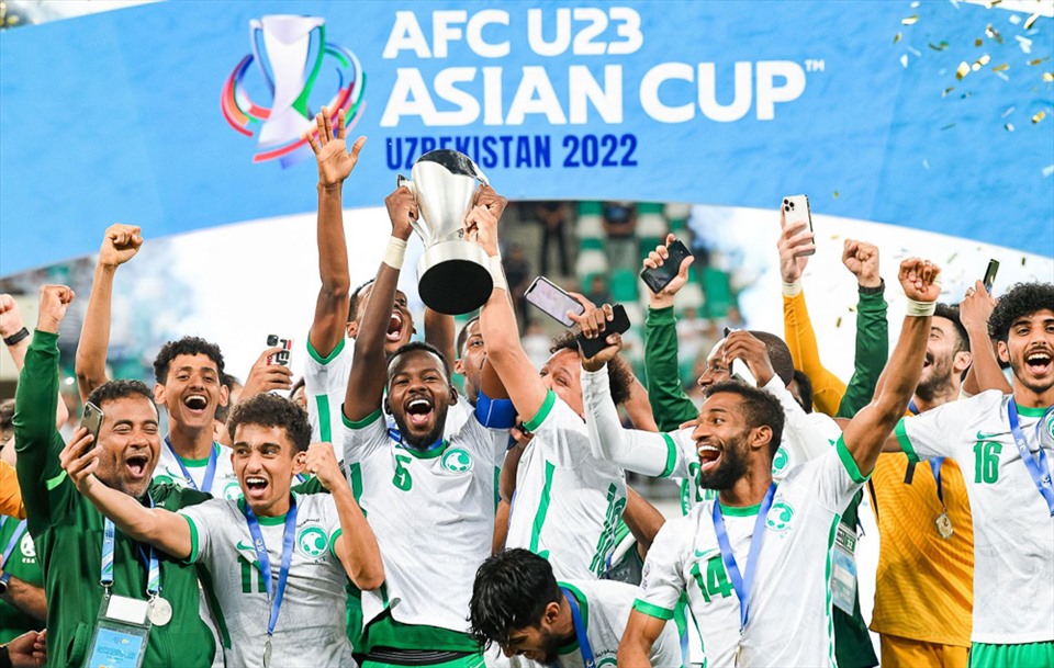 U23 Saudi Arabia lần đầu lên ngôi vô địch tại vòng chung kết U23 Châu Á 2022. Ảnh: AFC
