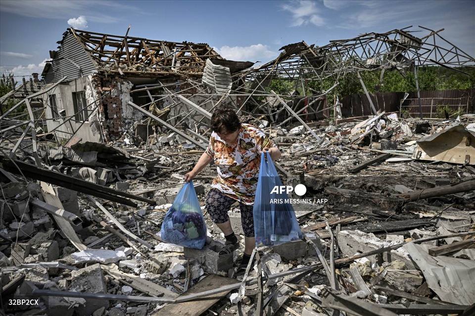 Ruins in the city of Sloviansk, Donbass region, eastern Ukraine, June 1, 2022.  Photo: AFP