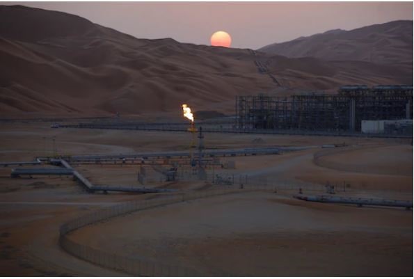 Oil processing facility in Shaybah, Saudi Arabia.  Screenshots