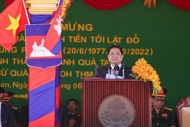 Thủ tướng Phạm Minh Chính phát biểu tại lễ kỷ niệm. Ảnh: VGP