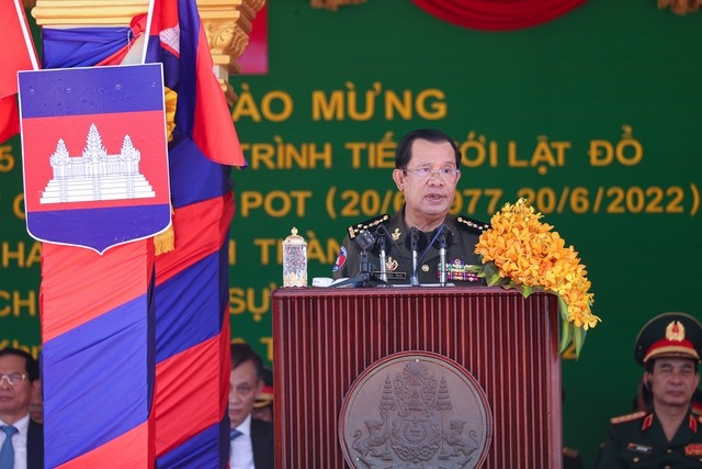 Thủ tướng Hun Sen phát biểu tại lễ kỷ niệm. Ảnh: VGP