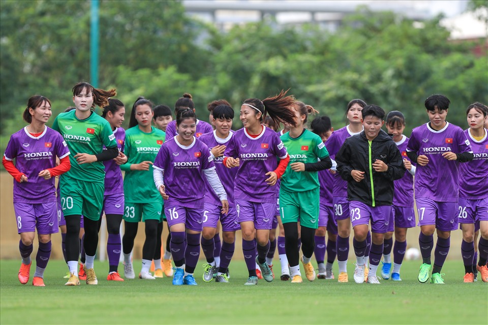 Đội tuyển nữ Việt Nam chuẩn bị sang Pháp tập huấn trước giải vô địch Đông Nam Á 2022. Ảnh: VFF