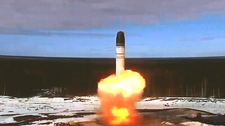 Nga phóng thử thành công tên lửa đạn đạo liên lục địa Sarmat. Ảnh: Bộ Quốc phòng Nga
