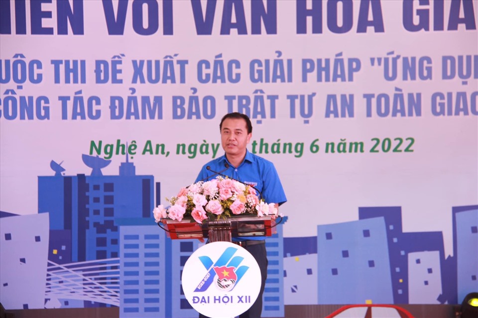 Phó Chủ tịch Thường trực Trung ương Hội Liên hiệp Thanh niên Việt Nam - Nguyễn Hải Minh phát biểu khai mạc ngày hội. Ảnh: MK