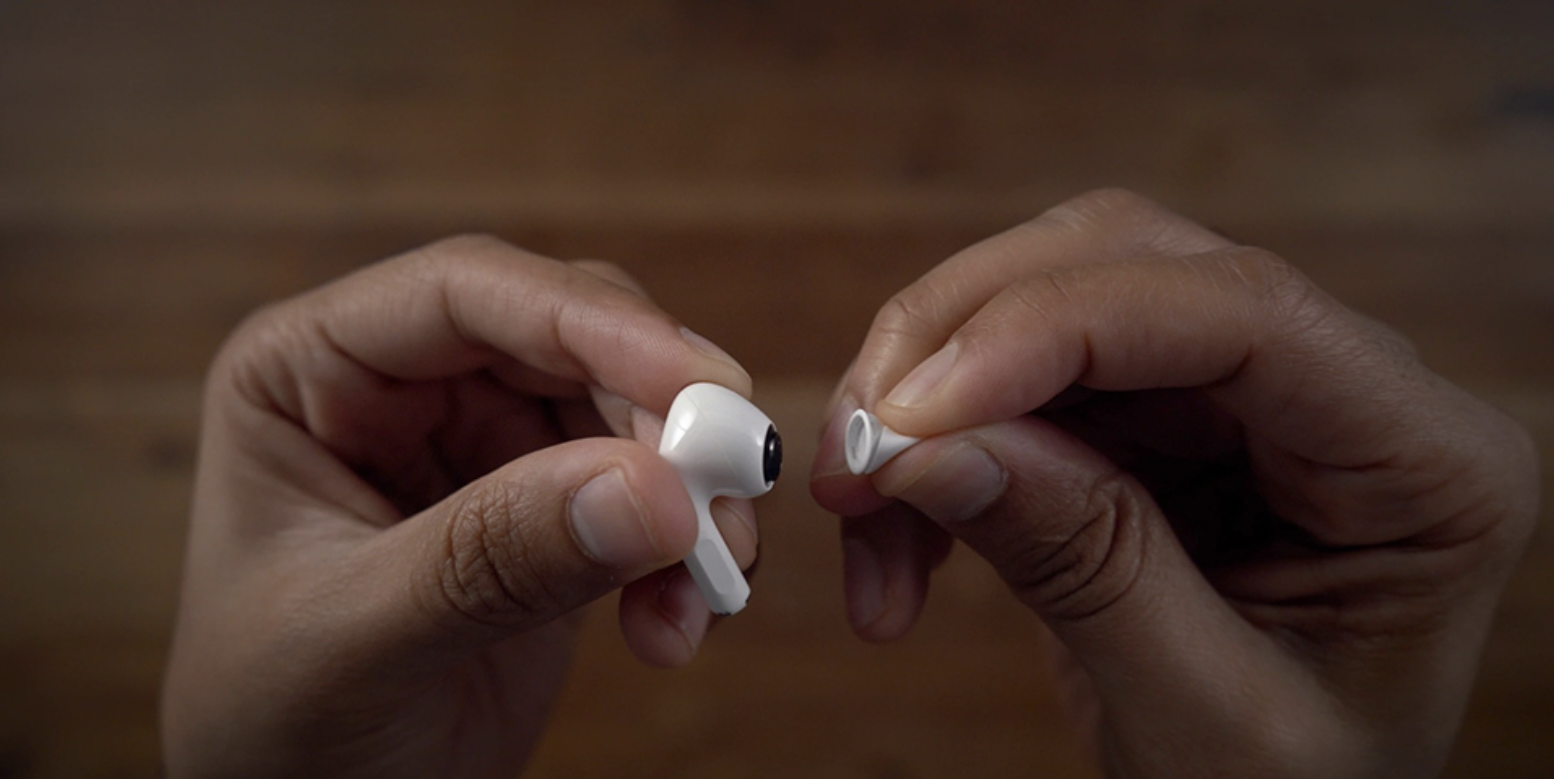 AirPods Pro 2 được Apple trang bị thêm eartips giúp vừa vặn với tai người nghe hơn, Ảnh: chụp màn hình